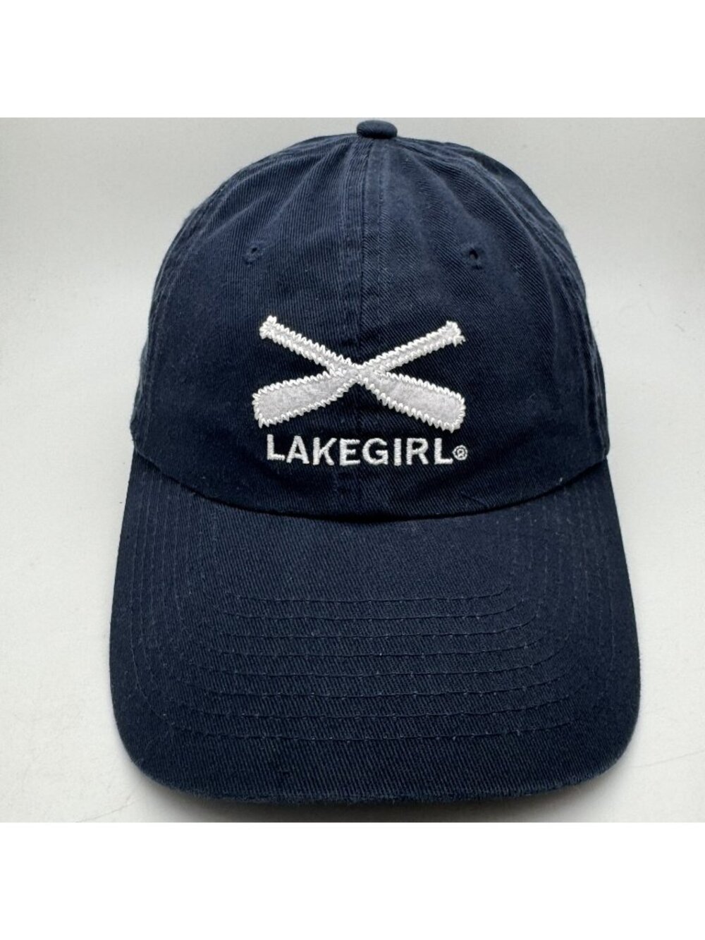 LAKEGIRL Baseball Cap HatNavy Blue Embroidered Oars Adjustable Strap Women's
